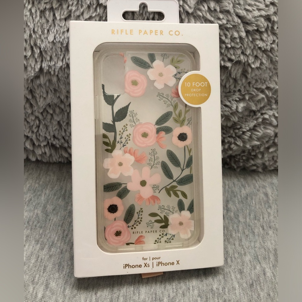 NWT! Rifle Paper Co. Case for iPhone 11 Pro Max / iPhone Xs/ X-Clear/Wildflowers